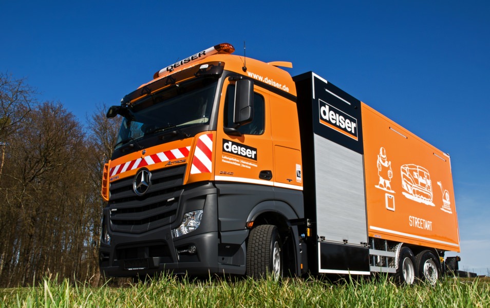 Werkstattwagen - Deiser Bau, Ort/Kunde: Deiser Bau GmbH, Fahrzeug: MB Actros 2540L 6x2 Radstand 4900, Typ: Kofferaufbau - HENSEL Fahrzeugbau - Auslieferung Kundenfahrzeug
