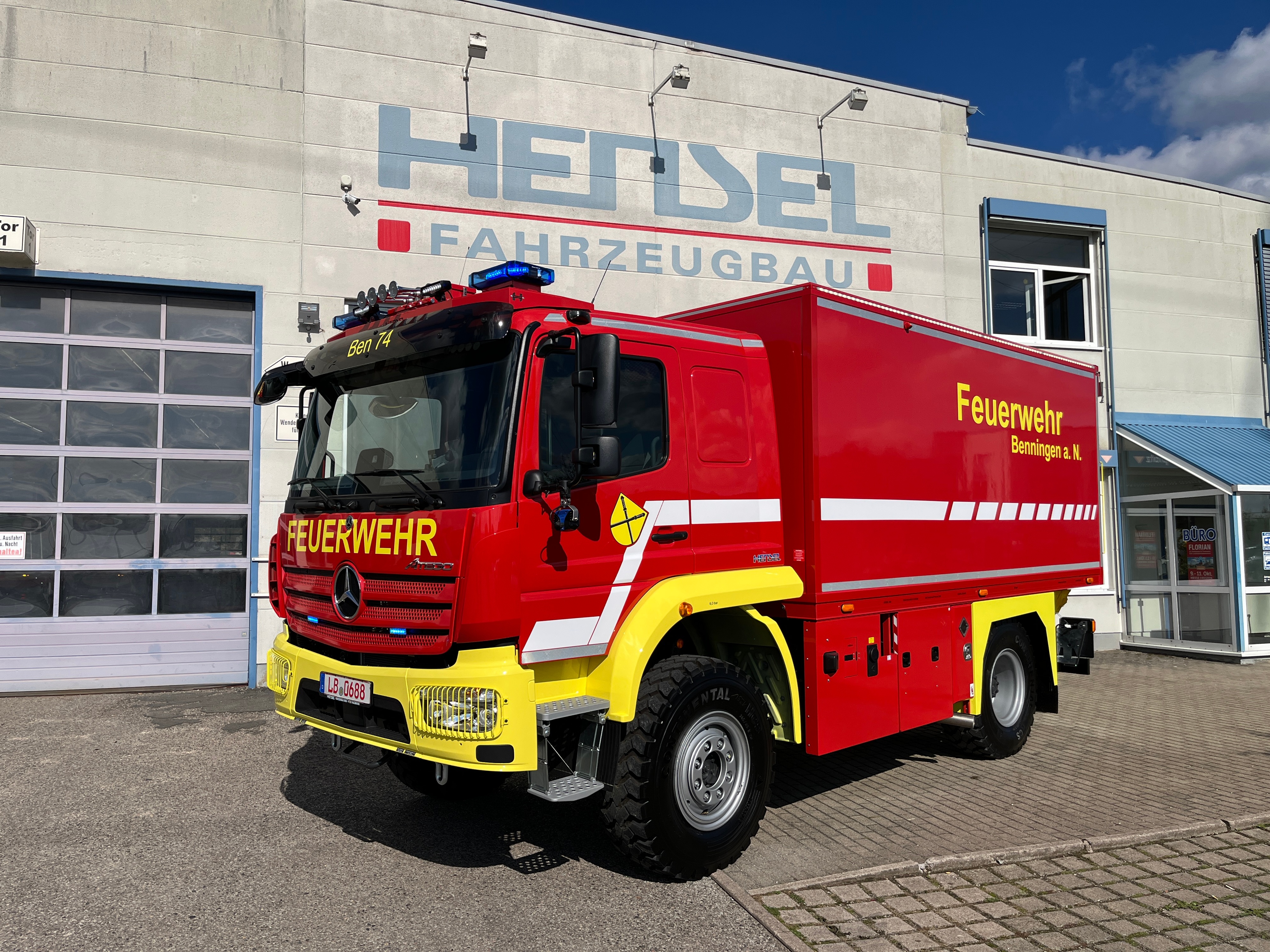 GW-T - Benningen am Neckar, Ort/Kunde: Gemeinde Benningen am Neckar, Fahrzeug: MB ATEGO 1430 AF 4x4, Typ: GW-T - HENSEL Fahrzeugbau - Auslieferung Kundenfahrzeug