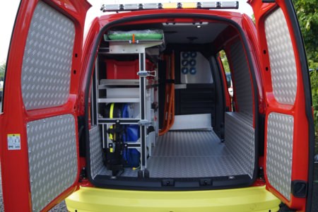 HENSEL Fahrzeugbau - Ausbau VW Caddy - Niederanven, Luxemburg, Kunde: Administration Communale