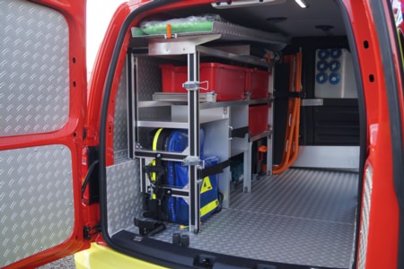 HENSEL Fahrzeugbau - Ausbau VW Caddy - Niederanven, Luxemburg, Kunde: Administration Communale