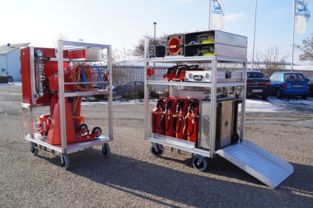 Rollwagen Feuerlöschtrainer - Fa. Hartmann, Heidenheim, Detailansicht