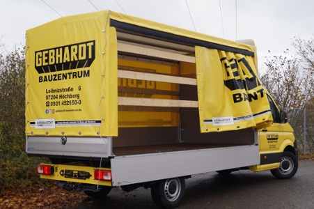 HENSEL Fahrzeugbau - Aufbau Plane Spriegel und Frontspoiler Autohaus Hettinger GmbH, Kunde: Autohaus Hettinger GmbH