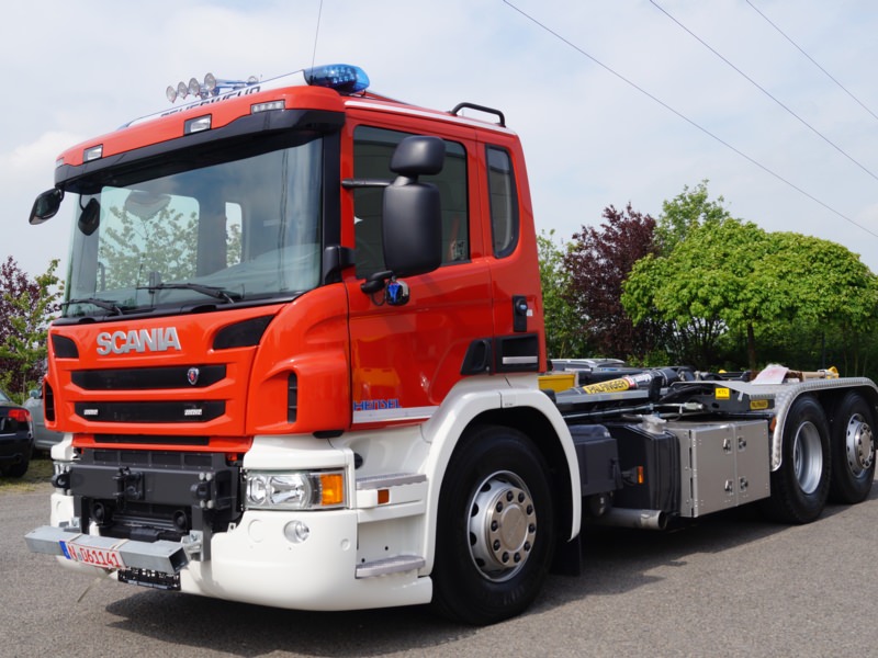 WLF - Schweinfurt, Ort/Kunde: Palfinger GmbH, Fahrzeug: Scania P 400 LB6X2H NA 6x2, Typ: WLF - HENSEL Fahrzeugbau - Auslieferung Kundenfahrzeug