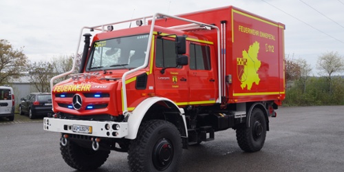 GW-L Unimog - Ennepetal, Ort/Kunde: Stadt Ennepetal, Fahrzeug: MB Unimog U 5023 DoKa, Typ: Versorgungs-LKW - HENSEL Fahrzeugbau - Auslieferung Kundenfahrzeug