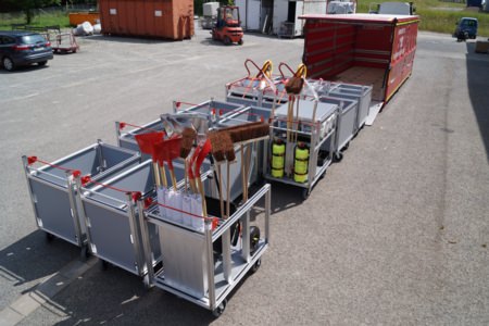 15x Rollwagen Bindemittel - Düsseldorf von HENSEL Fahrzeugbau