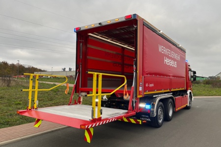 Abrollbehälter Logistik - Heraeus Hanau WF, Detailansicht