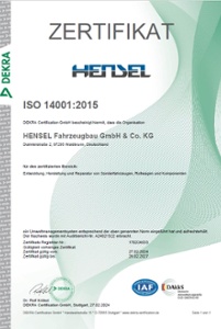 Umweltmanagement ISO 14001 - HENSEL Fahrzeugbau