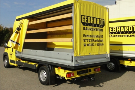 2x Pritschenaufbau Marktheidenfeld, Ort/Kunde: Gebhardt Bauzentrum GmbH & Co. KG, Fahrzeug:Citroen Jumper 35 L4 ( Vorhanden ), Typ: Pritschenaufbau